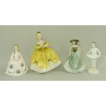 A group of Royal Doulton figurines, comprising The Last Waltz HN2315, Peggy Davies HN3481,