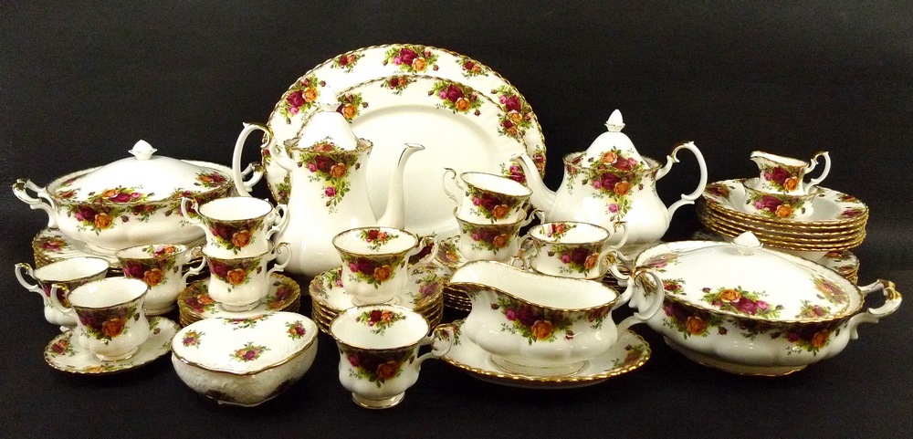 A Royal Albert part dinner and tea service, decorated in the Old Country Roses pattern, - Image 2 of 2