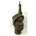 A lost wax process bronze head, depicting a Queen, late 18th/early 19th century,