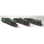 A group of three O gauge clockwork locos and tenders, early to mid 20th century,