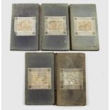 A group of five folding maps, circa 1880,