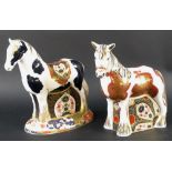 A Royal Crown Derby paperweight of a Welsh Cob, gold stopper, marked to base,