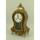 A late 19th century French boulle mantle clock, by Petonie, Paris, number 6921,