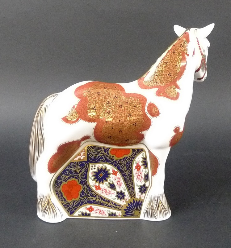 A Royal Crown Derby paperweight of a Welsh Cob, gold stopper, marked to base, - Image 7 of 9