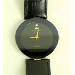 A gentleman's Raymond Weil Othello wristwatch, the curved face with black border,