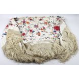 Vintage Textiles: an Art Deco hand embroidered Chinese piano shawl,