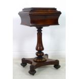 A William IV rosewood teapoy,