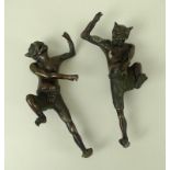 A pair of bronzed figures of Japanese oni demons,