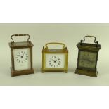 A selection of carriage clocks,