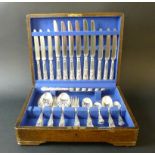 An early 20th century composite silver suite of Kings pattern cutlery, six place settings,