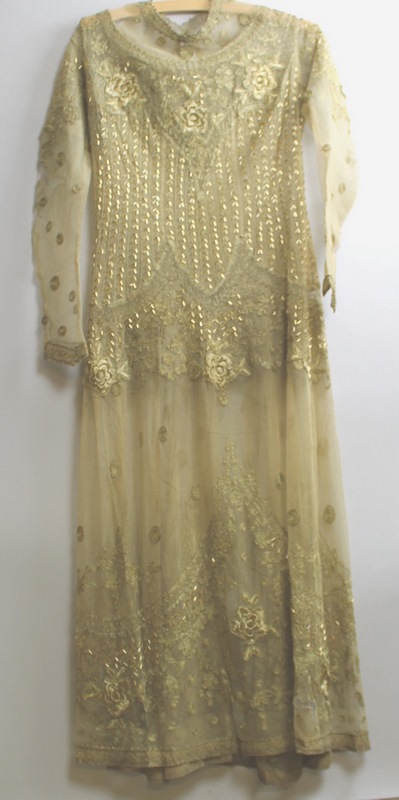 Vintage Textiles: an Art Deco 1920's net overdress,