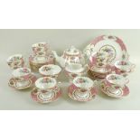 A Royal Albert bone china part tea set in the Lady Carlyle pattern, comprising a cake plate, teapot,