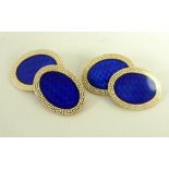 A pair of 18ct gold chain link oval cuff-links,