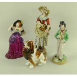 A collection of ceramic figures, comprising a 19th century Staffordshire reversible figurine,