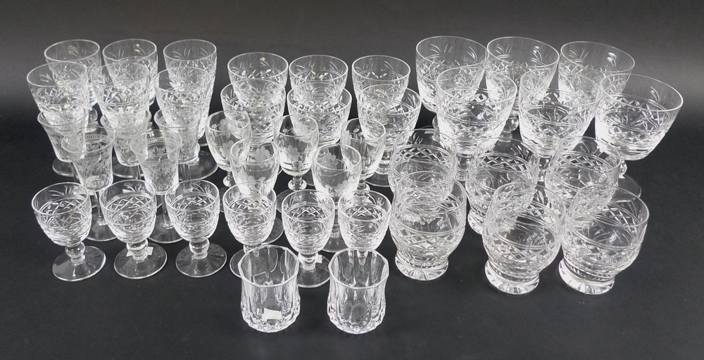 A group of Royal Stuart cut glass table glasses, comprising six red wine glasses, - Image 2 of 2