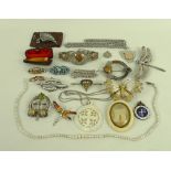 A group of costume jewellery and jewellery,