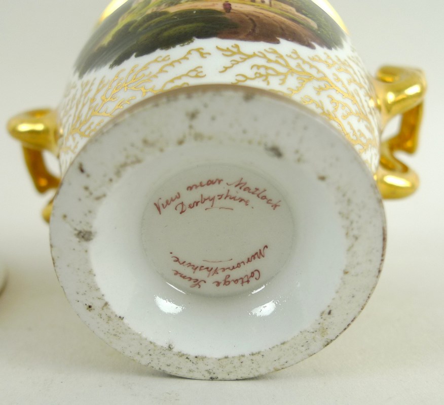 A Flight, Barr & Barr porcelain cup and saucer, circa 1810, of twin handled urn form, - Image 5 of 7