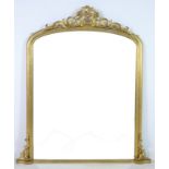 A Victorian gilt framed overmantle mirror,