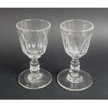 A pair of Georgian dram glasses, circa 1830,