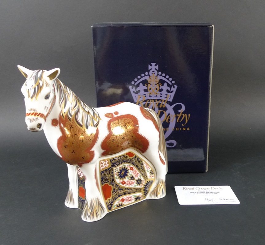 A Royal Crown Derby paperweight of a Welsh Cob, gold stopper, marked to base, - Image 9 of 9