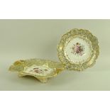 A Davenport porcelain twin handled footed dish, circa 1830,