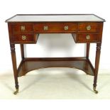 A Regency mahogany washstand, with three quarter beading to the rectangular surface,