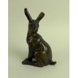 A bronze hare by Sarah Adams for Fine Bronze Sculpture, stamped to base and numbered 3-49,