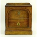 A Victorian burr walnut table top cabinet, caddy top,