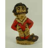 A John Hughes ceramic Grogg figure of rugby player Drop Kick Davies,