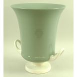 A Wedgwood earthenware twin-handled vase, designed by Keith Murray, urn shaped,