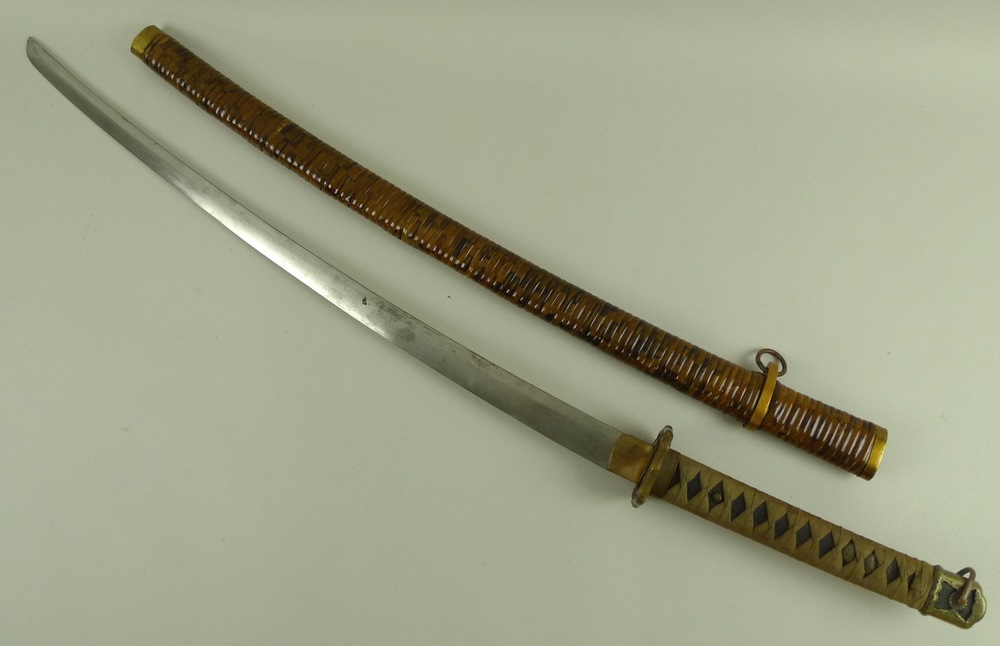 A 19th century Japanese katana blade, 73cm, the tang signed Koka, with shagreen tsuka, - Image 4 of 6
