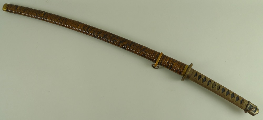 A 19th century Japanese katana blade, 73cm, the tang signed Koka, with shagreen tsuka, - Image 3 of 6