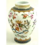 A small Chinese Export armorial porcelain baluster vase, mid 19th century,