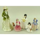 A collection of Royal Doulton figurines, comprising 'Dinkie Do', HN 1678, boxed, 11.