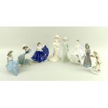 A group of figurines, comprising a Royal Worcester 'December', modelled by F. G.