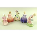 A collection of mid 20th century Royal Doulton figurines, including 'Tinkerbell', HN 1677, 12cm,