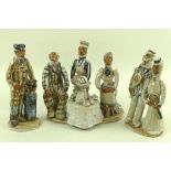 A group of Seven Springs Pottery figures, painted and sculpted by Marie Whitby, Ashwell,