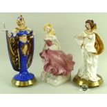 A group of Franklin Mint figurines comprising 'Power', 1990, complete with brass stand, 31cm,