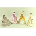 A group of figurines comprising Royal Doulton figurines 'Patricia',