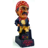 WILLS S PIRATE SHAG BAR BACK/ SHOP FIGURE. 14.5ins tall, pirate figure, pipe in hand one foot