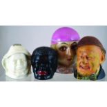 GROUP OF TOBACCO JARS. LONGTON crested china sailor head jar & cover. White with coloured crest (