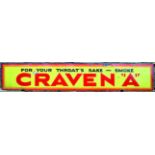 CRAVEN A LARGE ENAMEL SIGN. 8ft long 18ins wide â€˜FOR YOUR THROATS SAKE - SMOKE/ CRAVEN A,