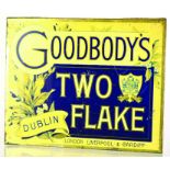 GOODBODYS TWO FLAKE TIN. 12 by 10ins, GOODBODYS/ TWO/ FLAKE/ DUBLIN LONDON LIVERPOOL & CARDIFF