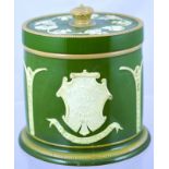 QUEEN VICTORIA DIAMOND JUBILEE TOBACCO JAR. 6.5ins tall to top of lid with crown finial. Wedgewood