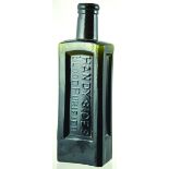 HANDYSIDES BLOOD PURIFIER BOTTLE. (AB type 9) 6.75ins tall, rectangular shape with 3 recessed