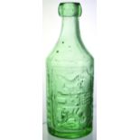 NORTHAMPTON MINERAL WATER BOTTLE. 7.5ins tall, aqua glass embossed CHAMBERS & MANNING/ NORTHAMPTON