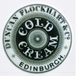 EDINBURGH COLD CREAM. Pot lid & base, 2.25ins diam. powerful & striking simple design with lettering