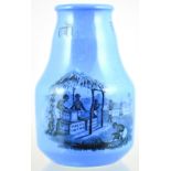 INDIAN CHUTNEY JAR. 5.75ins tall, blue glaze, black transfer. Natives packing crates Indian