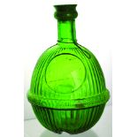 HARDENS STAR FIRE GRENADE. 8ins tall, large size in the rarer green glass. Embossed around central