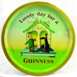 GUINNESS BRWERY TRAY. 12.5ins diam, multicoloured tray Lovely day for a/ GUINNESS in red lettering